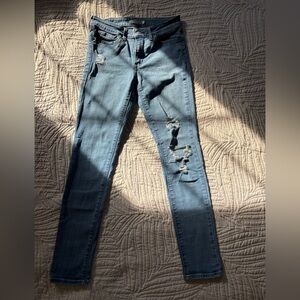 Levi's Distressed 711 Skinny Jeans in Blue